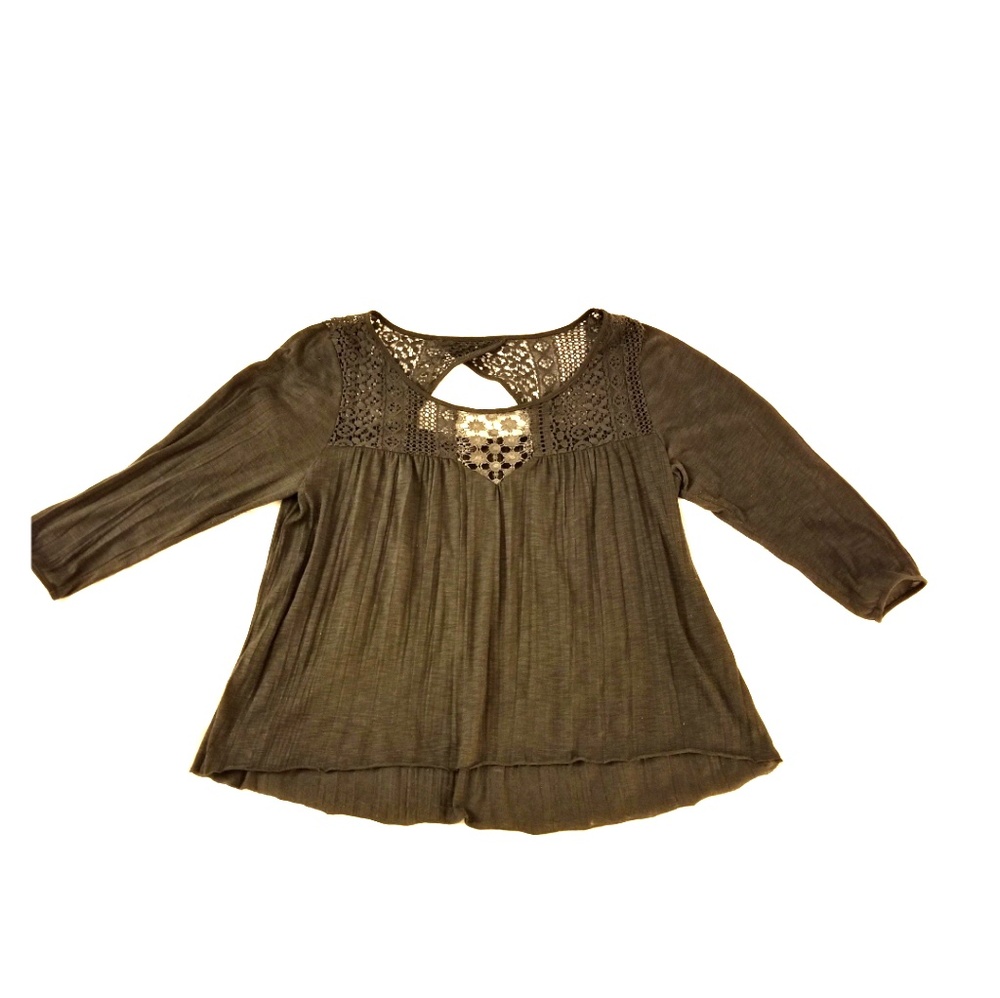 American Eagle Lace Crinkle Shirt - Large